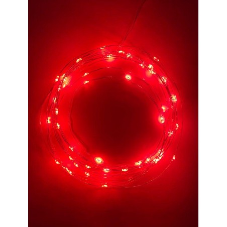 Гирлянда светодиодная "Нить" 5м 50LED красн. свет АА ЭРА Б0047963