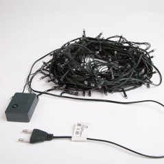 Гирлянда светодиодная "Твинкл Лайт" 15м 120LED бел. 6.9Вт 220-240В IP20 с контроллером 8 режимов провод ПВХ темн. зел. Neon-Nigh