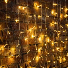 Гирлянда светодиодная "Светодиодный Дождь" 2х9м 2200LED тепл. бел. 110Вт 230В IP65 постоян. свечение провод силикон. прозр. Neon