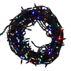 Гирлянда светодиодная "Твинкл Лайт" 20м 240LED мультиколор 20Вт 220-240В IP67 с контроллером 8 режимов провод каучук черн. Neon-