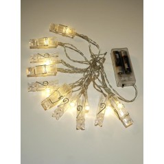 Гирлянда "Прищепки" ILD-10WW-BO-PN 10LED тепл. бел. 1.8м IP20 (2хАА не в компл.) SHLights 4690601047168