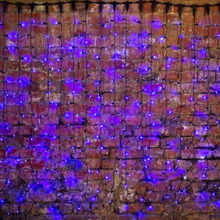 Гирлянда светодиодная "Светодиодный Дождь" 2х1.5м 360LED син. 23Вт 230В IP65 постоян. свечение провод черн. Neon-Night 235-123