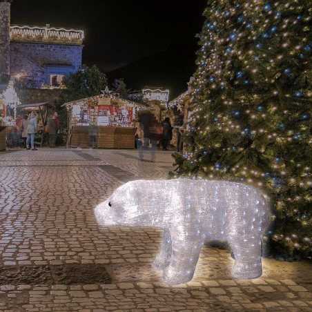 Фигура светодиодная акриловая "Полярный медведь" 112х58см 400LED бел. 12Вт IP65 понижающ. трансф. в компл. Neon-Night 513-124