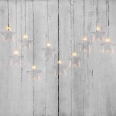 Гирлянда светодиодная "Айсикл" (бахрома) "Звезды" 1.5х0.6м 10LED тепл. бел. 0.51Вт IP20 провод прозр. Neon-Night 303-030