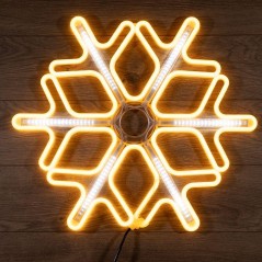 Фигура светодиодная "Снежинка" 60х60см LED тепл. бел./бел. 50Вт IP65 эффект тающих сосулек гибкий неон Neon-Night 501-226