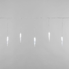 Гирлянда светодиодная "Айсикл" (бахрома) "Сосульки" 1.5х0.25м 10LED бел. 0.51Вт IP20 провод прозр. Neon-Night 303-068
