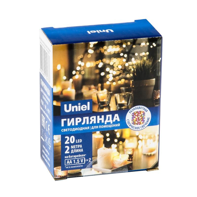 Гирлянда LED на батарейках ULD-S0200-020/SСB/2AA MULTI IP20 DEW 2AA (не в/к) "Роса" 2м 20 диодов разноцвет. провод медн. Uniel U Гирлянда LED на батарейках ULD-S0200-020/SСB/2AA MULTI IP20 DEW 2AA (не в/к) "Роса" 2м 20 диодов разноцвет. провод медн. Uniel U