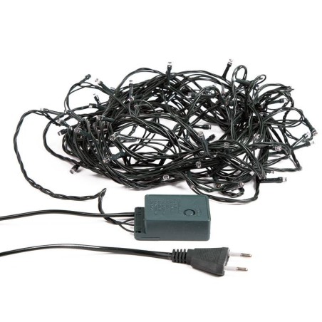 Гирлянда светодиодная "Твинкл Лайт" 20м 160LED тепл. бел. 10Вт 220-240В IP20 с контроллером 8 режимов провод ПВХ темн. зел. Neon