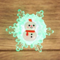 Фигура светодиодная "Снеговик на снежинке" 5.5х5.5см LED RGB 0.1Вт IP20 Neon-Night 501-038