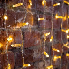 Гирлянда светодиодная "Светодиодный Дождь" 2х1.5м 300LED тепл. бел. 65Вт 230В IP65 эффект мерцания провод силикон. прозр. (нужен