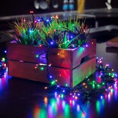 Гирлянда светодиодная "Кластер LED" 3м 288LED мультиколор 14Вт 220-240В IP20 провод ПВХ темн. зел. Neon-Night 303-629