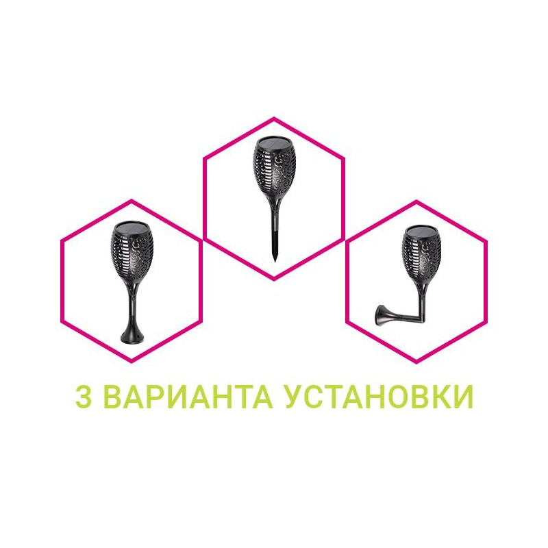 Светильник светодиодный садовый SLR-S06 72LED 78см IP44 эффект факела на солнечн. батарее ФАZА 5034266
