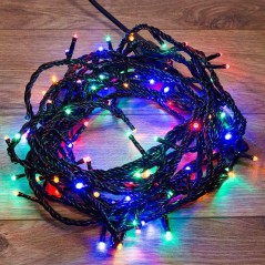 Гирлянда светодиодная "Твинкл Лайт" 20м 200LED мультиколор 20Вт 220-240В IP65 8 режимов провод ПВХ черн. (контроллер не в компл.