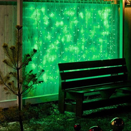 Гирлянда светодиодная "Светодиодный Дождь" 2х1.5м 360LED зел. 23Вт 230В IP65 постоян. свечение провод бел. Neon-Night 235-114