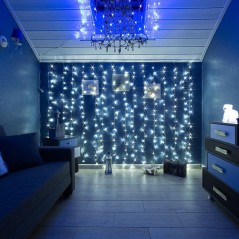 Гирлянда светодиодная "Светодиодный Дождь" 3х2м LED бел. свечение с динамикой провод прозр. 230В Neon-Night 235-095