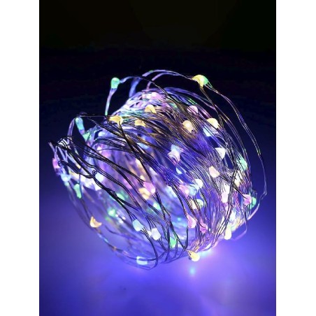 Гирлянда светодиодная "Разноцветные нити" 1.5м 30LED мультиколор в виде капель элементы питания 3хAA (не в компл.) КОСМОС KOCNL-