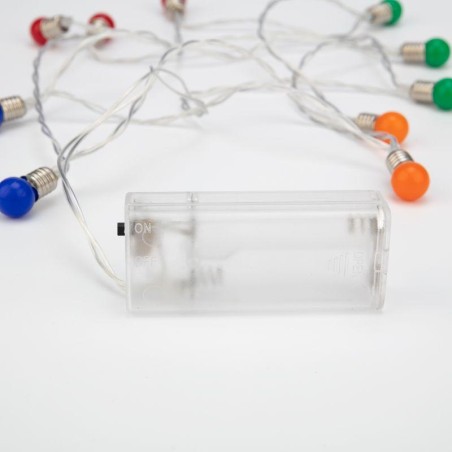 Гирлянда светодиодная "Мини-лампочки" 1.5м 10LED мультиколор 0.1Вт IP20 провод ПВХ прозр. элементы питания 2хAA (не в компл.) Ne