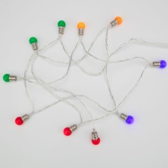 Гирлянда светодиодная "Мини-лампочки" 1.5м 10LED мультиколор 0.1Вт IP20 провод ПВХ прозр. элементы питания 2хAA (не в компл.) Ne