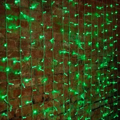 Гирлянда светодиодная "Светодиодный Дождь" 2х1.5м 360LED зел. 23Вт 230В IP65 постоян. свечение провод прозр. Neon-Night 235-304