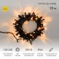 Гирлянда светодиодная "Нить" 10м 100LED желт. 10Вт 230В IP65 постоян. свечение провод ПВХ черн. (нужен шнур питания 303-500) Neo