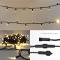 Гирлянда светодиодная "Нить" 10м 100LED тепл. бел. 12Вт 24В IP65 эффект мерцания провод ПВХ черн. Neon-Night 305-246
