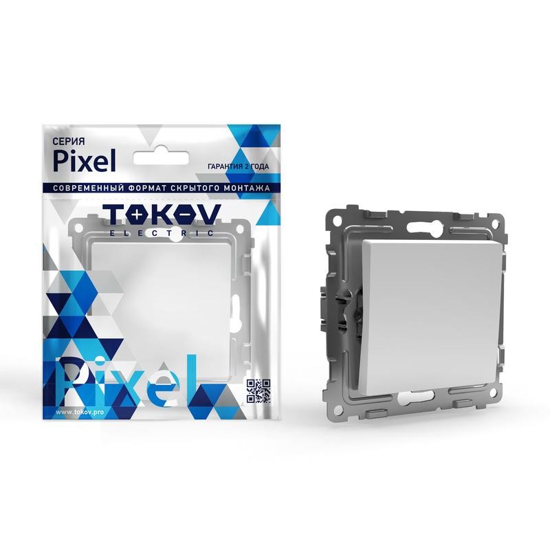 Переключатель проходной 1-кл. СП Pixel 10А IP20 механизм бел. TOKOV ELECTRIC TKE-PX-P1-C01 Переключатель проходной 1-кл. СП Pixel 10А IP20 механизм бел. TOKOV ELECTRIC TKE-PX-P1-C01