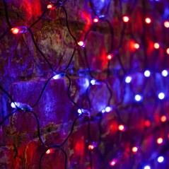 Гирлянда светодиодная "Сеть" 2х1.5м 288LED красн./син. 24Вт 220-240В IP65 провод ПВХ черн. Neon-Night 215-023