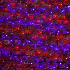 Гирлянда светодиодная "Сеть" 2х1.5м 288LED красн./син. 24Вт 220-240В IP65 провод ПВХ черн. Neon-Night 215-023