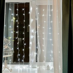 Гирлянда светодиодная "Светодиодный Дождь" 1.5х1.5м LED бел. свечение с динамикой провод прозр. 230В Neon-Night 235-015