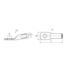 Наконечник алюминиевый ТА 25-8-7 (опрес.) КВТ 44845