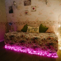 Гирлянда светодиодная "Мишура LED" 6м 576LED роз. 35Вт 220-240В IP20 провод ПВХ прозр. Neon-Night 303-617