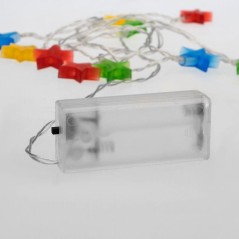 Гирлянда светодиодная "Звездочки" 1.5м 10LED мультиколор 0.1Вт IP20 провод ПВХ прозр. элементы питания 2хAA (не в компл.) Neon-N