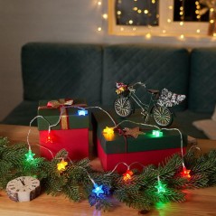 Гирлянда светодиодная "Звездочки" 1.5м 10LED мультиколор 0.1Вт IP20 провод ПВХ прозр. элементы питания 2хAA (не в компл.) Neon-N