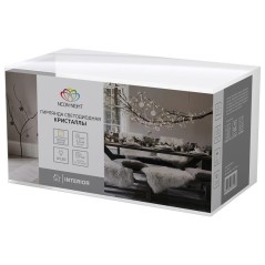 Гирлянда светодиодная "Кристаллы черные" 1.5м 10LED тепл. бел. 0.1Вт IP20 провод ПВХ прозр. элементы питания 2хAA (не в компл.) 