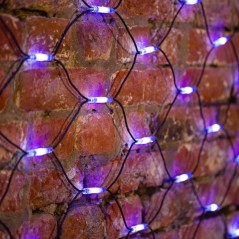Гирлянда светодиодная "Сеть" 2х4м 560LED бел./син. 50Вт 220-240В IP67 с контроллером двойные диоды провод каучук черн. Neon-Nigh