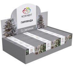 Гирлянда светодиодная "Твинкл Лайт" 4м 25LED син. 4.8Вт 220-240В IP20 с контроллером 8 режимов провод ПВХ темн. зел. Neon-Night 