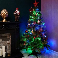 Гирлянда светодиодная "Твинкл Лайт" 10м 80LED мультиколор 5.7Вт 220-240В IP20 с контроллером 8 режимов провод ПВХ темн. зел. Neo