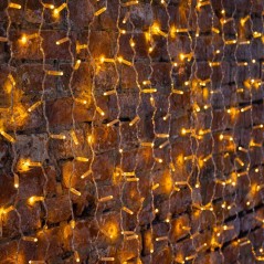 Гирлянда светодиодная "Светодиодный Дождь" 2х1.5м 300LED желт. 23Вт 230В IP65 постоян. свечение провод прозр. Neon-Night 235-301