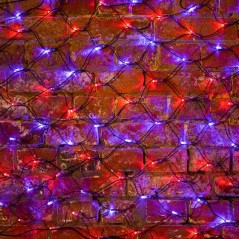 Гирлянда светодиодная "Сеть" 2х0.7м 176LED красн./син. 11Вт 220-240В IP65 провод ПВХ черн. Neon-Night 215-013