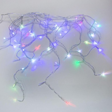 Гирлянда светодиодная "Айсикл" (бахрома) 1.8х0.5м 48LED RGB 4.1Вт 230В IP20 провод прозр. Neon-Night 255-009