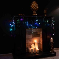 Гирлянда светодиодная "Айсикл" (бахрома) 1.8х0.5м 48LED RGB 4.1Вт 230В IP20 провод прозр. Neon-Night 255-009