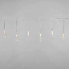 Гирлянда светодиодная "Айсикл" (бахрома) "Сосульки" 1.5х0.25м 10LED тепл. бел. 0.51Вт IP20 провод прозр. Neon-Night 303-067