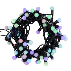 Гирлянда светодиодная "Мультишарики" 10м d17.5мм 100 LED RGB черн. ПВХ IP65 медленная смена 230В соединяется нужен шнур 303-500 