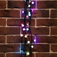 Гирлянда светодиодная "Мультишарики" 10м d17.5мм 100 LED RGB черн. ПВХ IP65 медленная смена 230В соединяется нужен шнур 303-500 