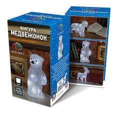 Фигура светодиодная акриловая "Медвежонок" 12х22х13см 10LED бел. 0.5Вт 4.5В IP20 элементы питания 3хAAA (не в компл.) Neon-Night