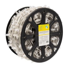 Гирлянда светодиодная "LED ClipLight" шаг 15см 665LED тепл. бел. 80Вт 12В IP65 эффект мерцания flashing бел., провод ПВХ прозр. 