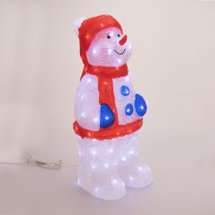 Фигура светодиодная акриловая "Снеговик в синих варежках" 31х25х59см 96LED бел. 6Вт IP65 понижающ. трансф. в компл. Neon-Night 5