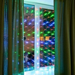Гирлянда светодиодная "Сеть" 1.8х1.5м 180LED мультиколор 15Вт 220-240В IP20 с контроллером 8 режимов провод ПВХ прозр. Neon-Nigh