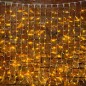 Гирлянда светодиодная "Светодиодный Дождь" 2х3м 448LED тепл. бел. 70Вт 230В IP65 эффект мерцания провод прозр. (нужен шнур питан