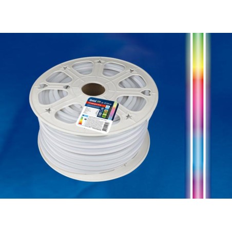 Лента светодиодная ULS-N22-5050-80LED/m-8mm-IP67-220V-10W/m-50M-RGB NEON 80LED/м RGB 10Вт/м IP67 220 8мм гибкая герметичная (уп.
